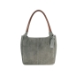 Preview: SHOPPER BAG SUEDE GREY aus Veloursleder mit Kurzgriffen und Schulterriemen